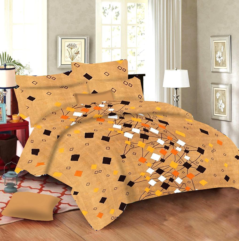 UPNEJA V HANDLOOM Prime Polycotton Printed Double Bedsheet with two pillow cover ( 90"X100")