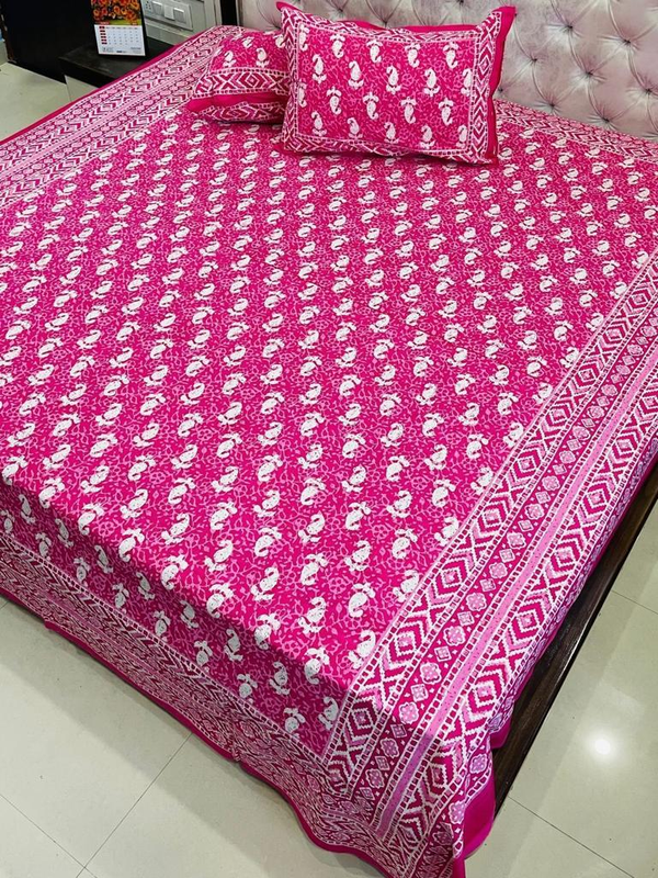 Bedsheets King Size with Pillow Covers (Daabu 014